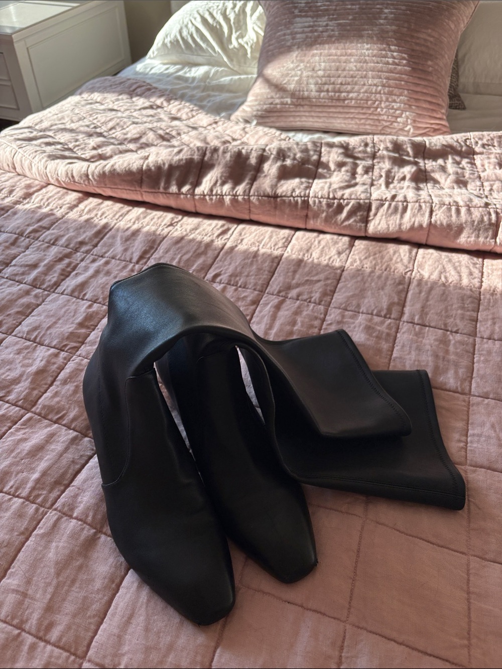 Stunning black leather knee high boots. Stuart Weitzman boots 9.5